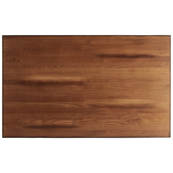 30" x 48" Rectangular Solid Wood Live Edge Restaurant Table Top in Walnut Wood