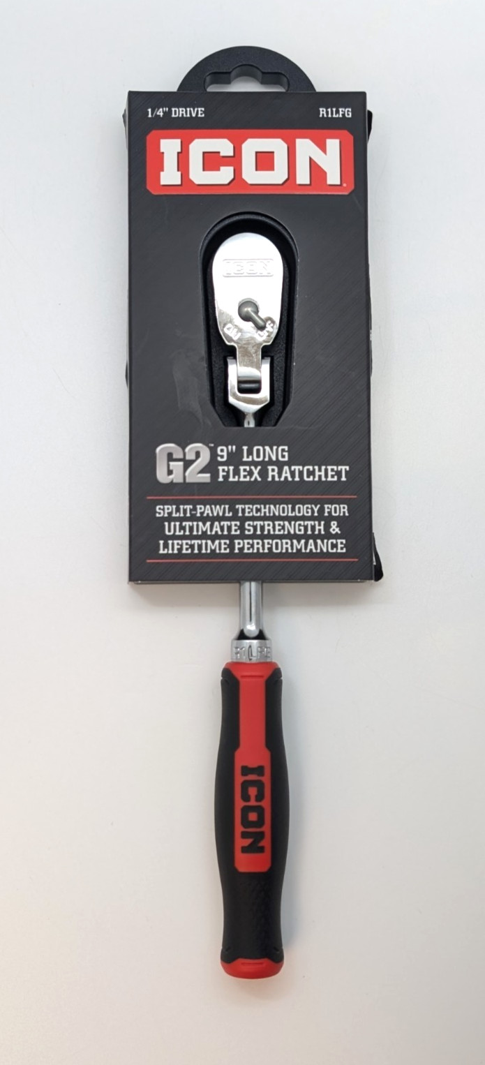 ICON G2 1/4" Drive 9" Long-Reach Flex Ratchet - R1LFG 70450 - NEW IN PACKAGING!
