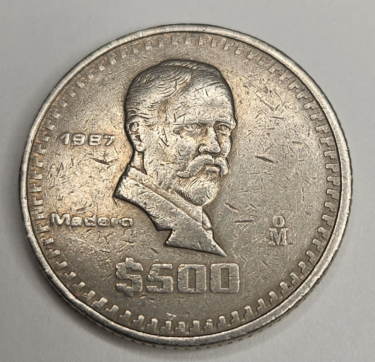 1987 Mexico 500 Pesos - Mexican Coin - Copper Nickel - World Coin - Madero