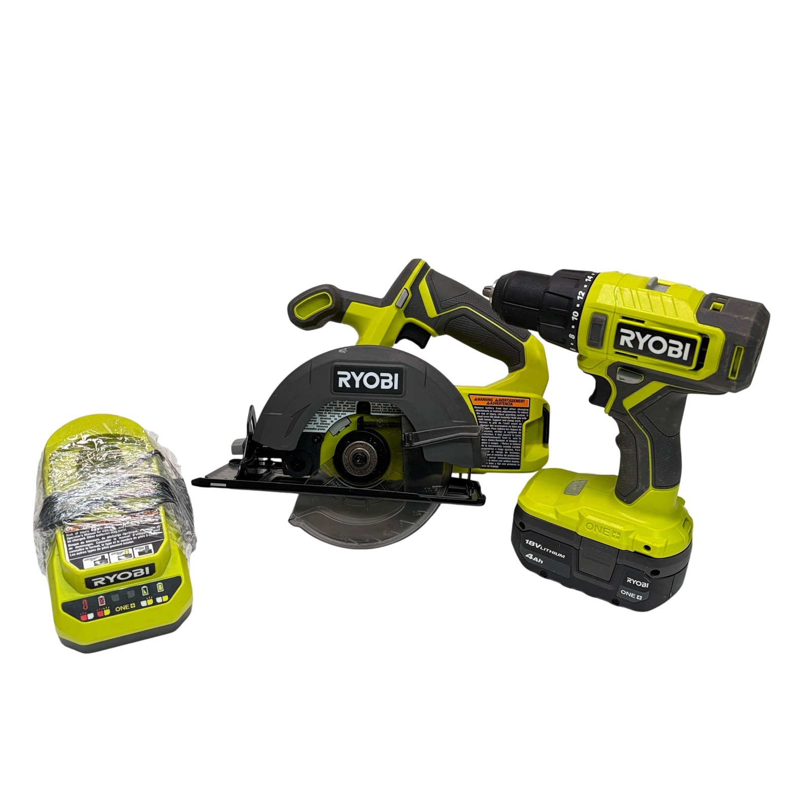 Ryobi ONE+ 18V Cordless PCL206 1/2 in. Drill - PCL500 - 5 1/2" Circular Saw