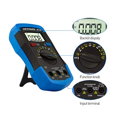 Multimeter Tester TRMS 4000 Counts Digital Multimeter with DC AC Voltmeter and