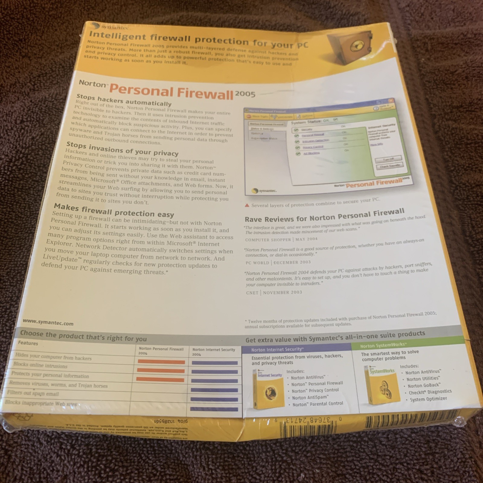 Norton Personal Firewall 2005 Windows New Sealed