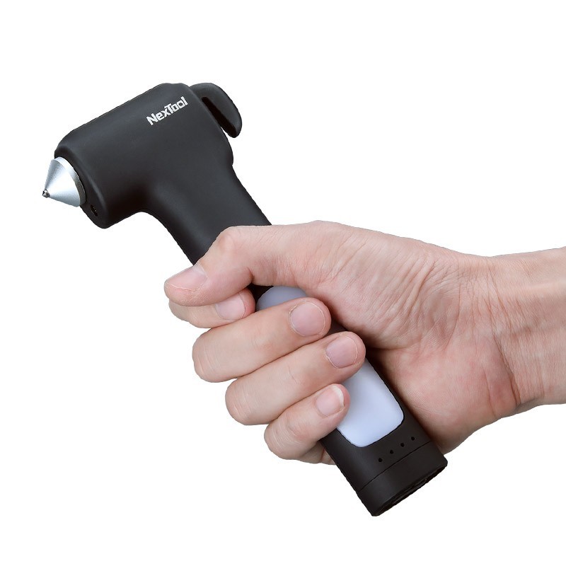 NexTool Multi Functional Rescue Hammer w/Belt Cutter Illumination/Alert Lights