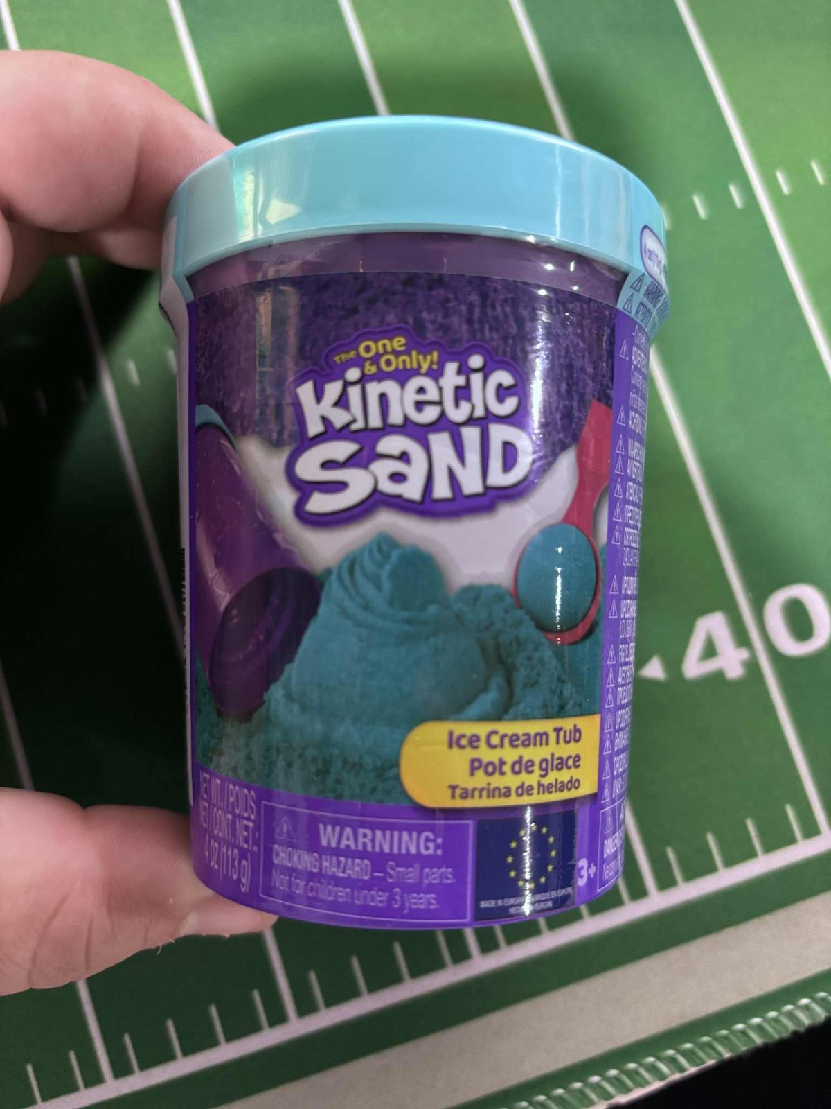 Kinetic Sand Beach Set 113g – Blue Ice Cream Tube with Scoop & Mold