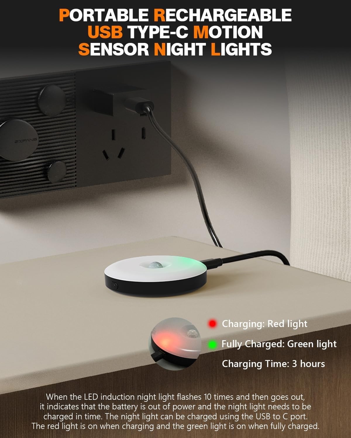 Led Induction Night Light 2 Magnetic Lamp Infrared Motion Sensor AU