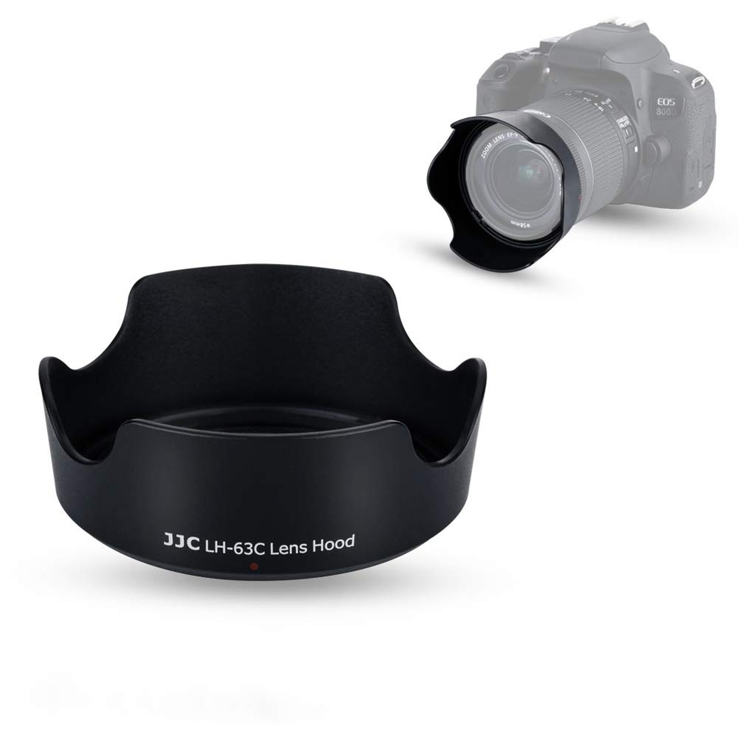 EW-63C Reversible Lens Hood Shade for Canon EF-S 18-55mm f3.5-5.6 IS STM, EF-...