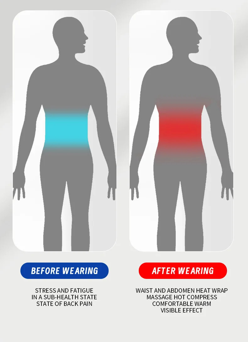 Decompression Back Belts Red Light Heating Massage Braces Back Pain Lower Lumbar