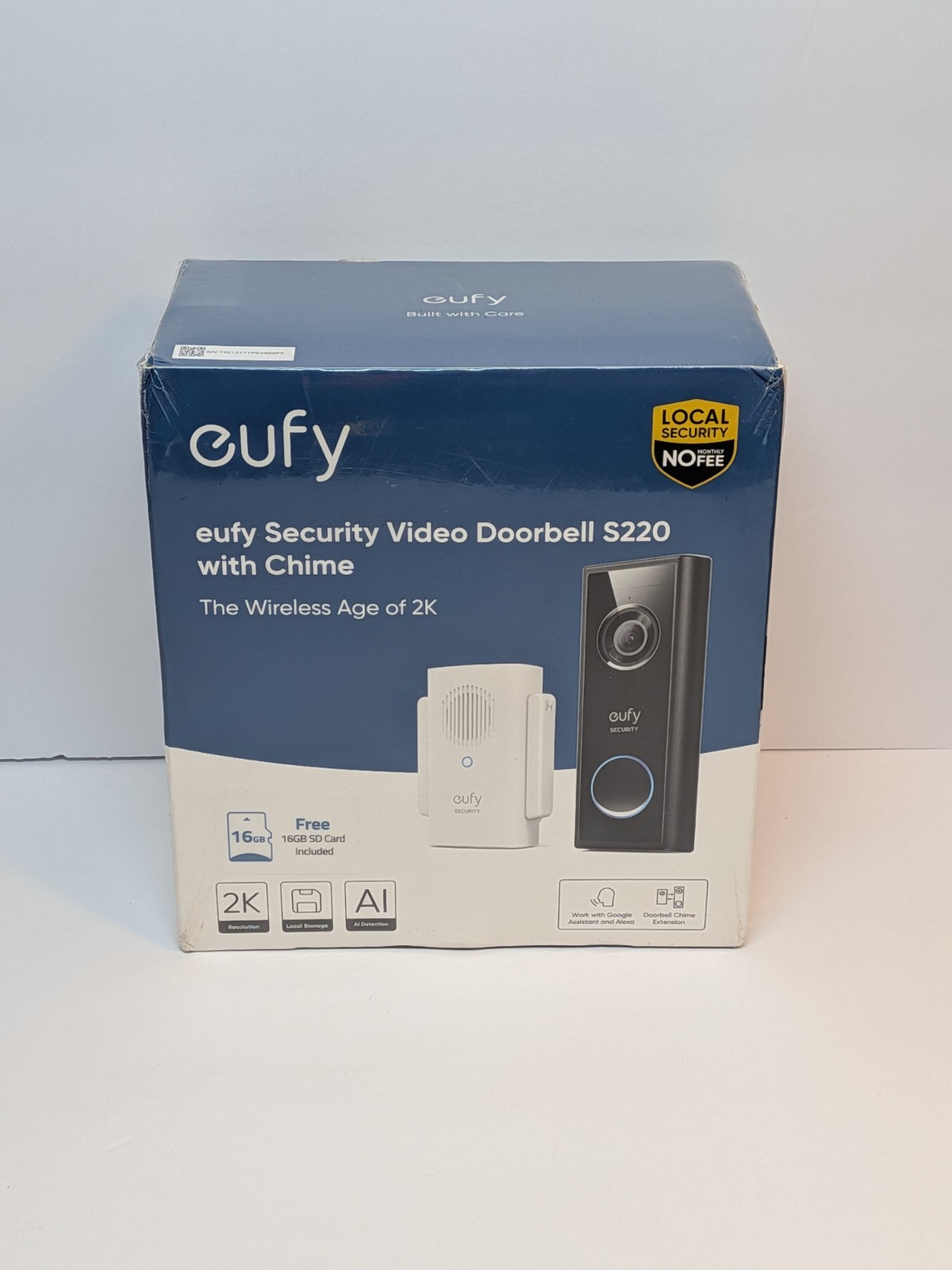 eufy Security 2K Smart Video Doorbell S220 Homebase Wireless w/Chime & SD NEW