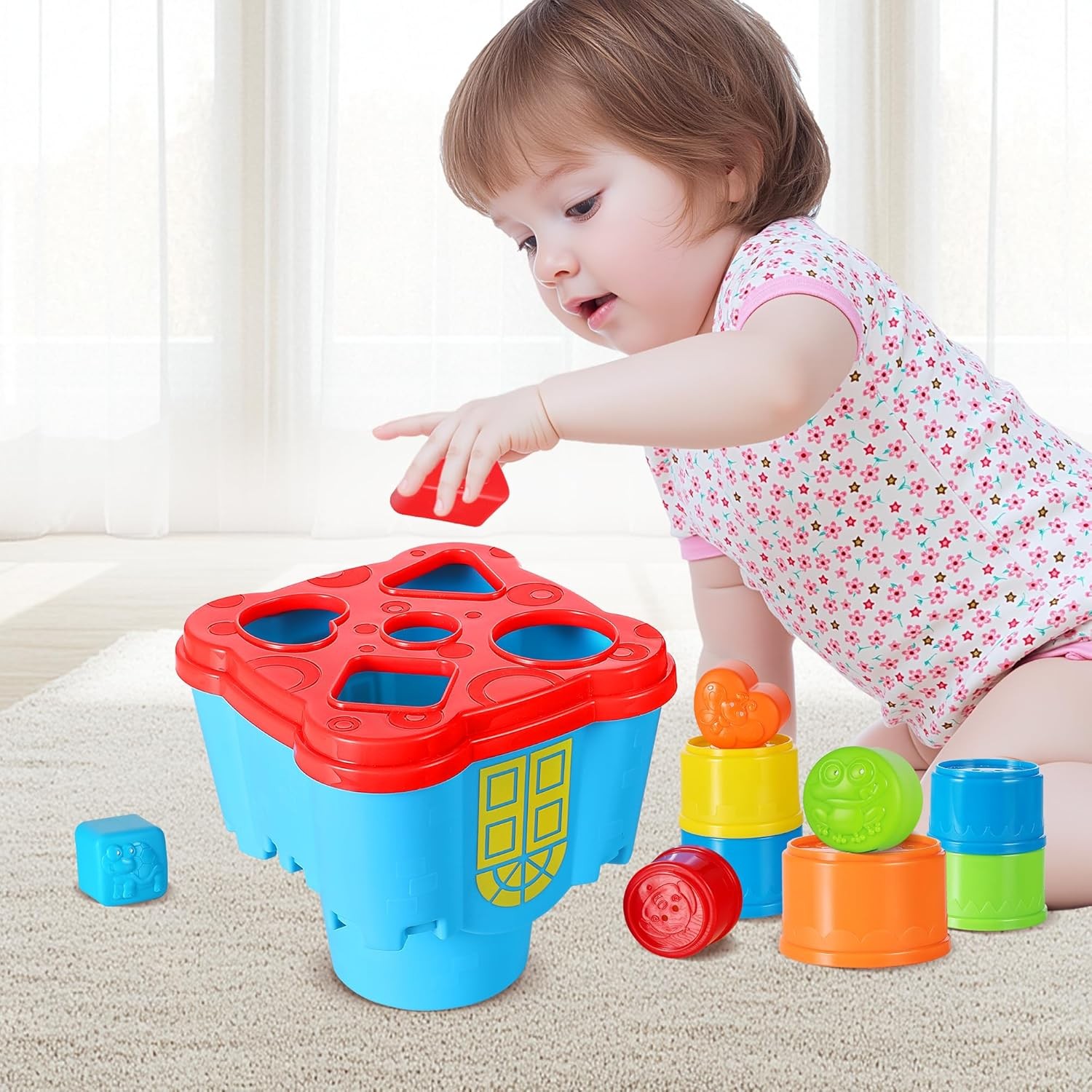Stacking Castle Toy for Toddlers – 18-Piece Nesting & Sorting Playset