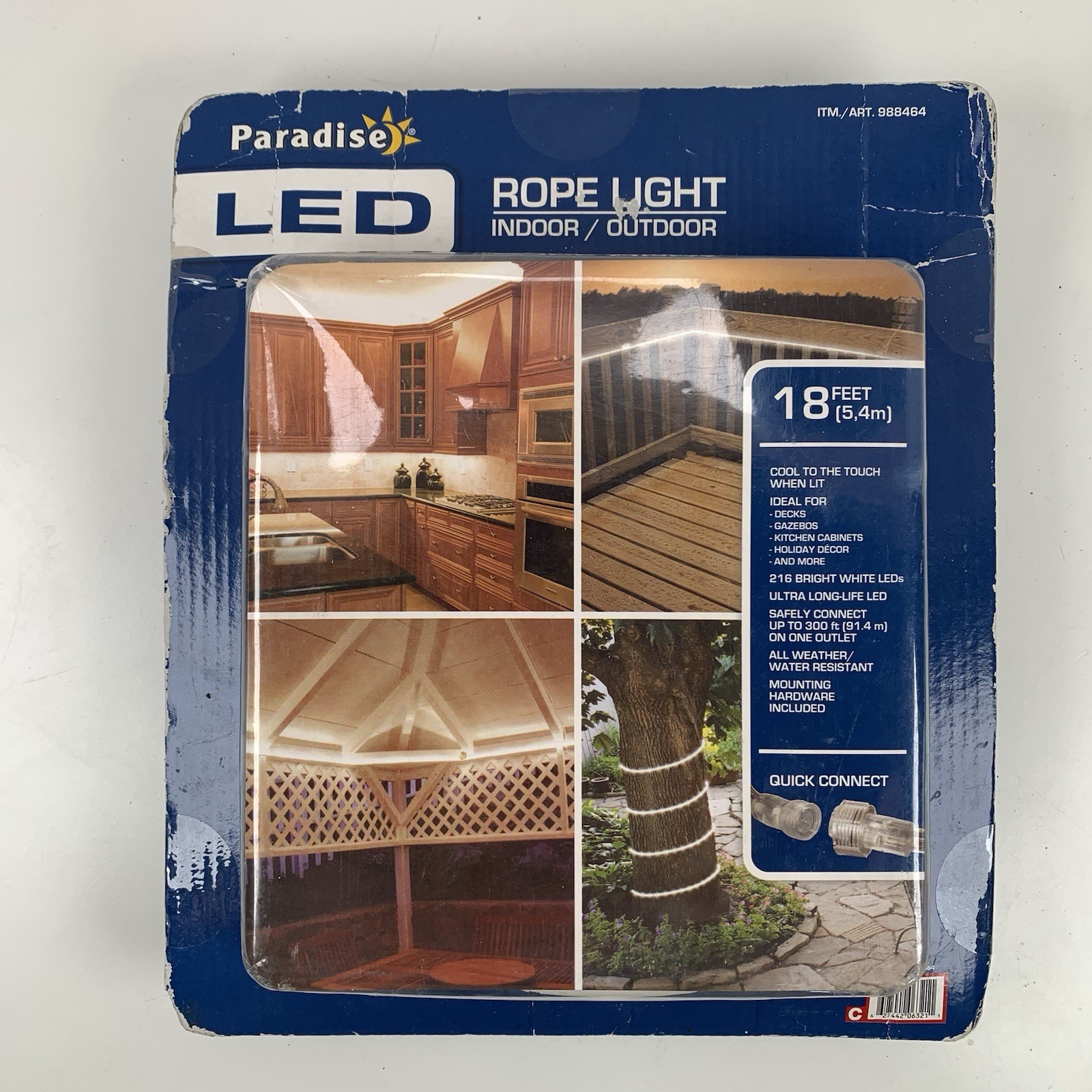 Paradise 18ft LED Rope Light Indoor/Outdoor-Ultra Long Life LED 988464 New
