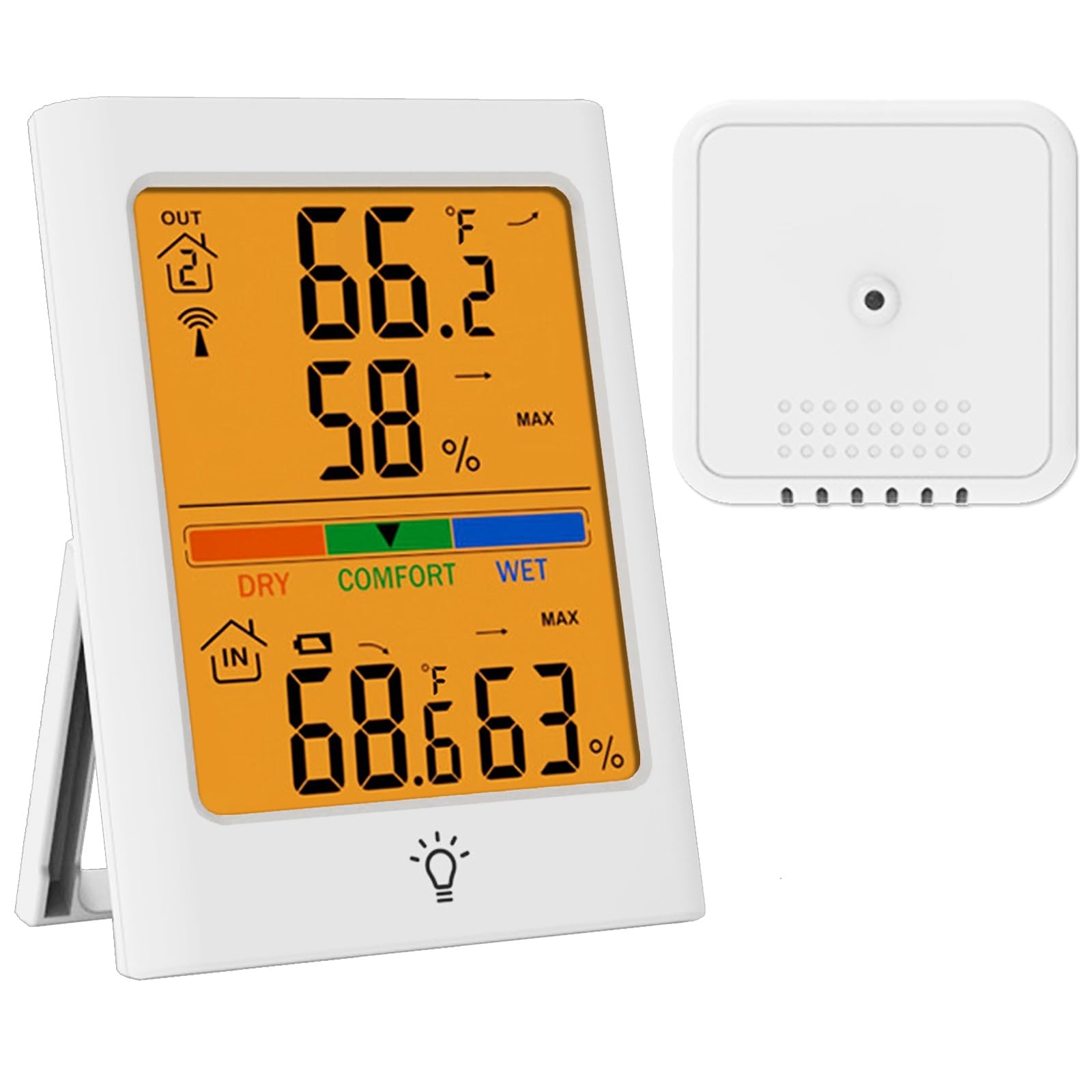 Indoor Outdoor Thermometer Wireless, Digital Temperature Humidity Monitor wit...