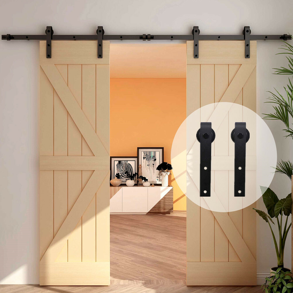 4FT-20FT Sliding Barn Door Hardware Closet Track Kit for Single/Double Door