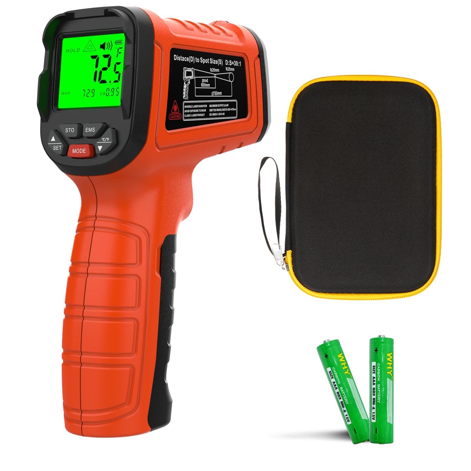 50:1 Thermometer , -58°F to 2732°F Non-Laser Temperature for Cooking, Pizza O...