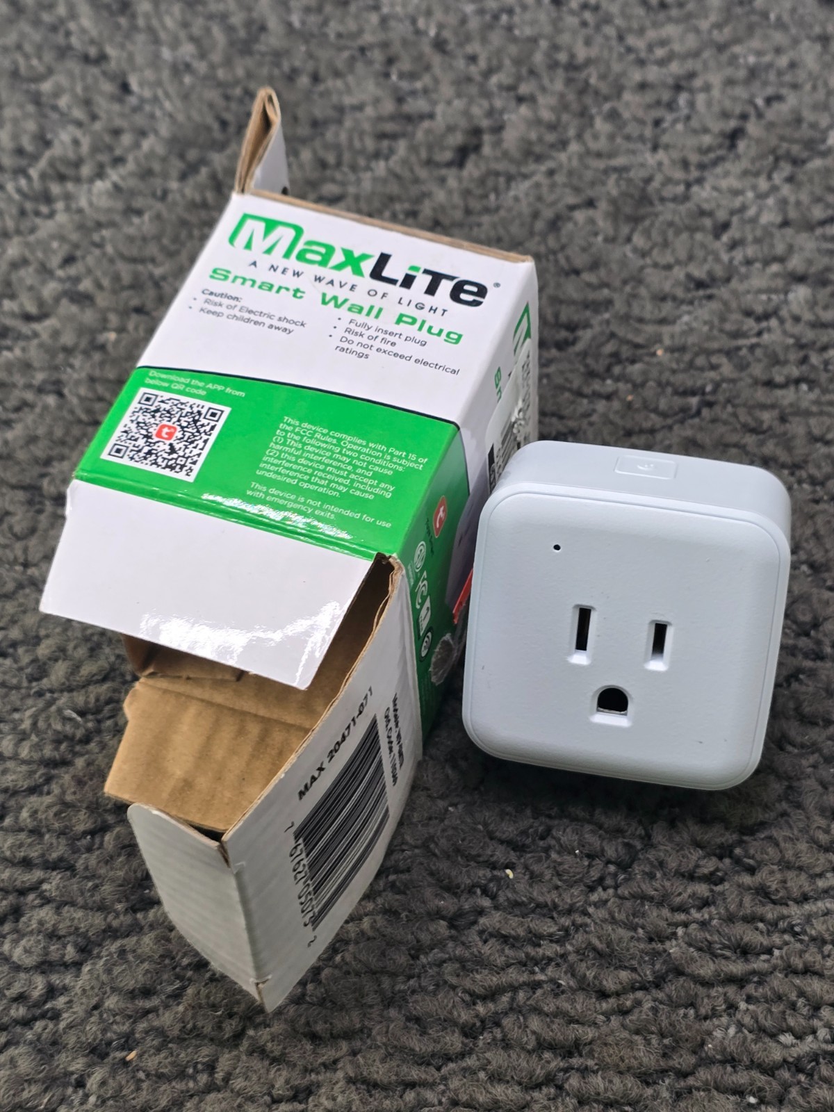 (QTY 11) MaxLite WP-SMTR: WiFi Smart Wall Plug Google & Alexa White