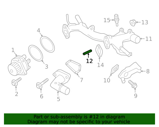 Genuine Nissan Engine Coolant Pipe Stud 14895-2Y52A
