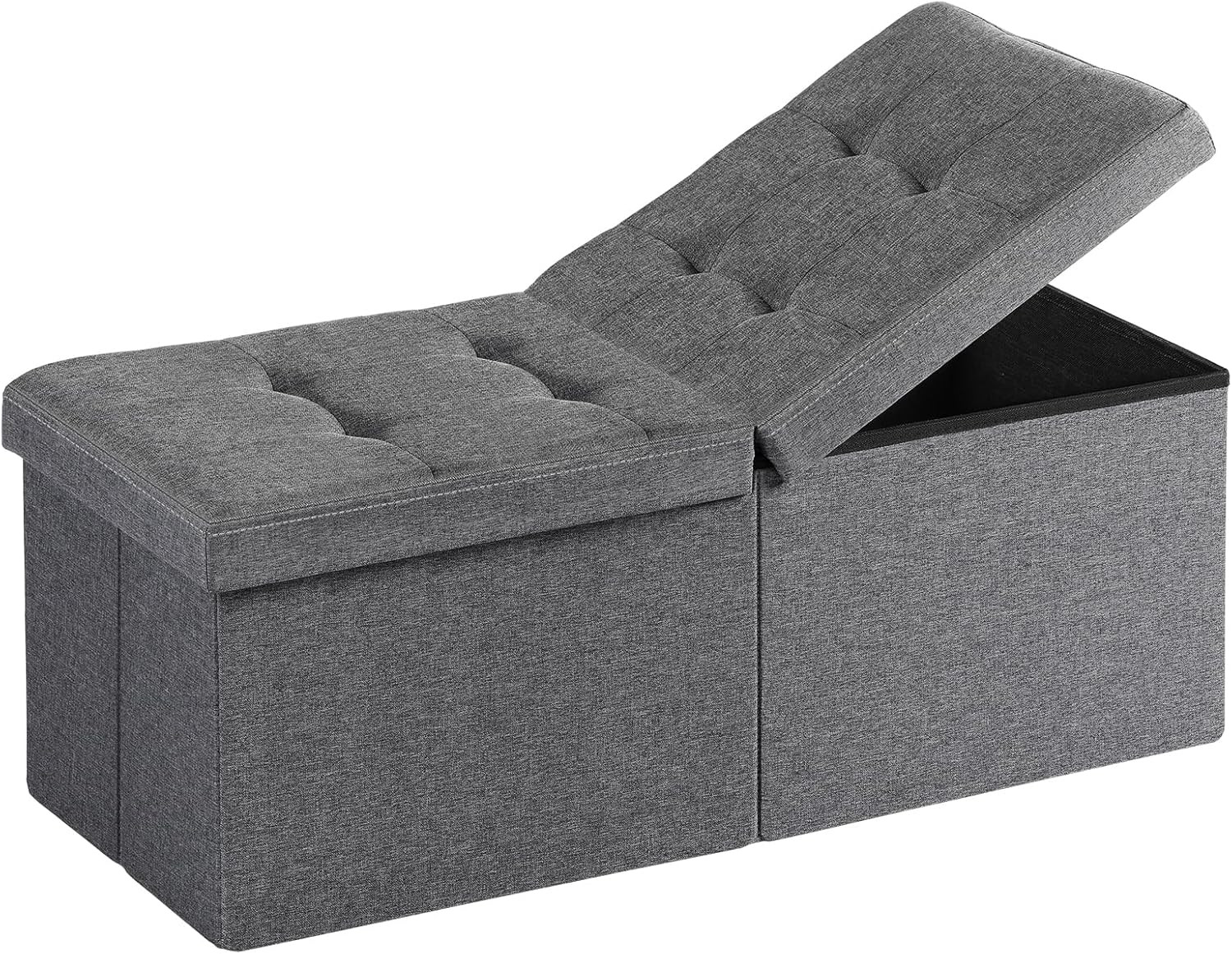35-INCH Storage Ottoman Bench, Footrest with Storage, End of Bed Bench Coffee Ta