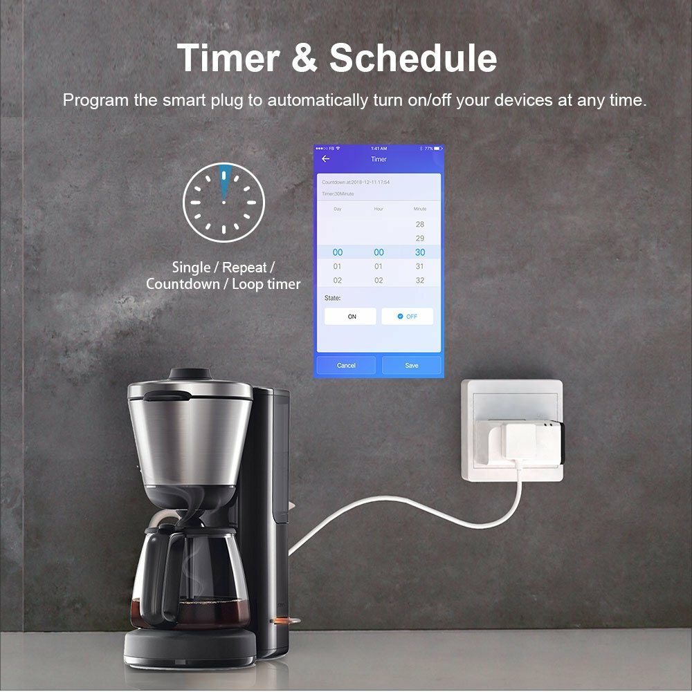 4 Pack SONOFF S31 LITE Smart WiFi Plug 15A Timer Schedule APP Remote LAN Control