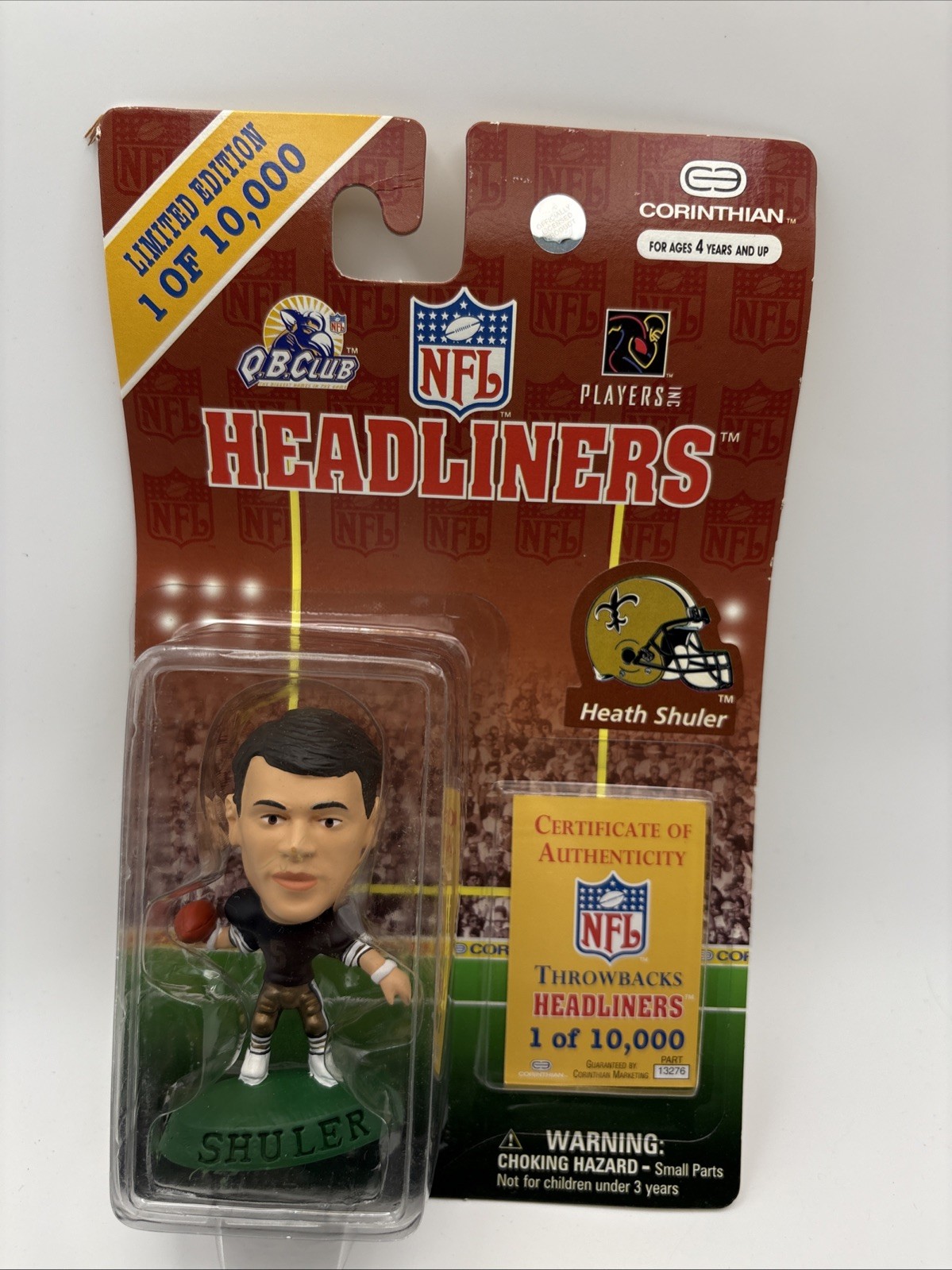 Heath Shuler Headliners 1997 Throwbacks Limited Edition New Orleans Saints New