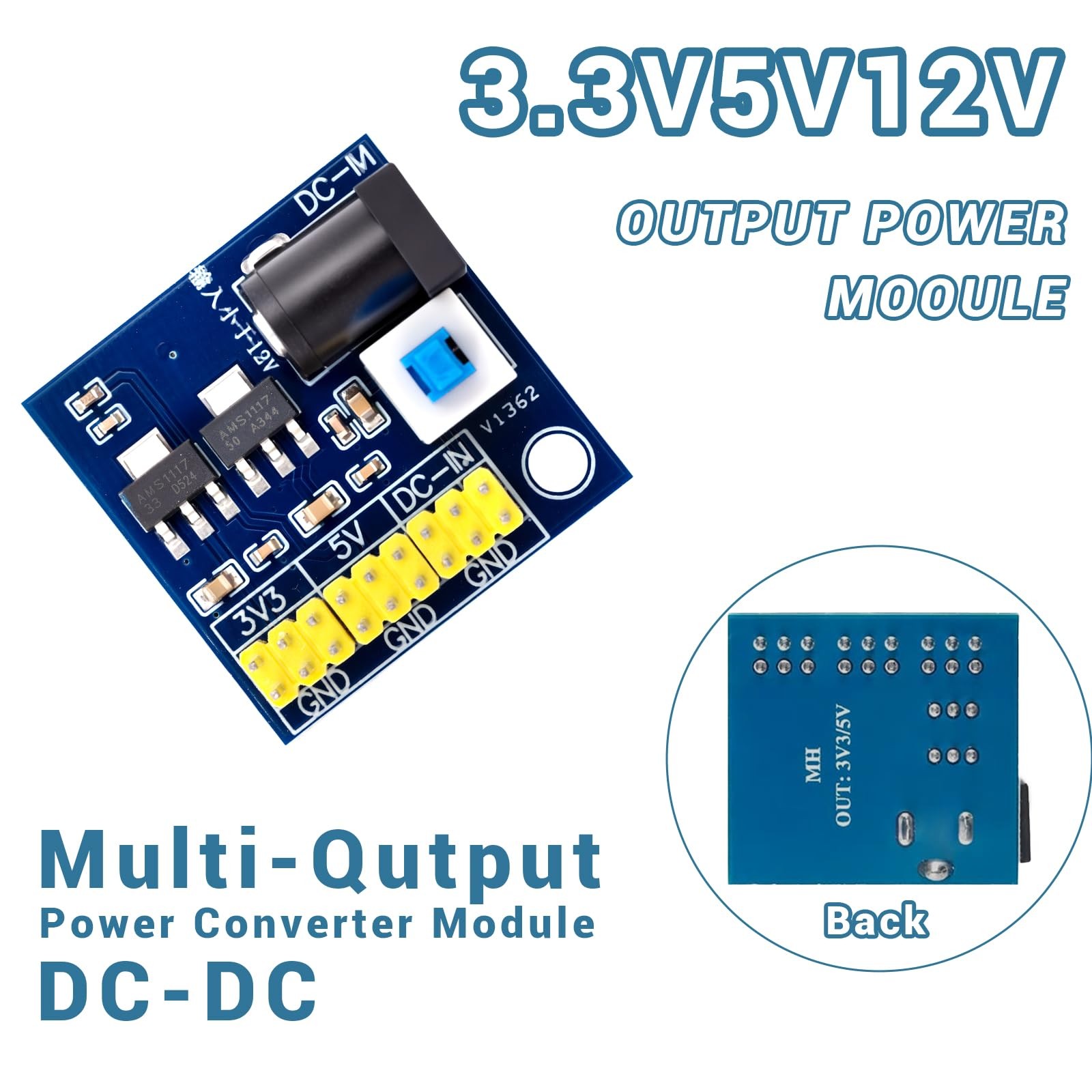10 PCS DCDC Power Modules 12V to 3.3V/5V/12V Multiple Output Voltages