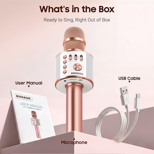 Wireless Bluetooth Karaoke Microphone 3-in-1 Portable Handheld Speaker with