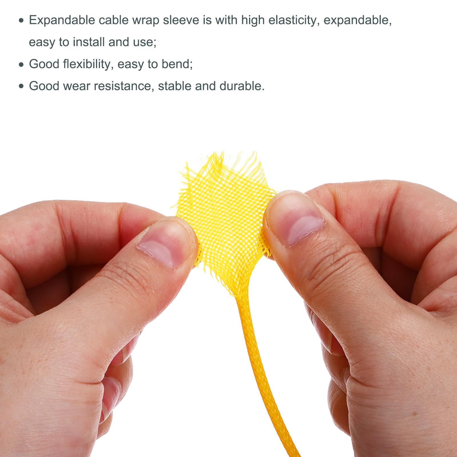 Expandable Sleeving 1/8-inch 100ft Cable Sleeve Yellow