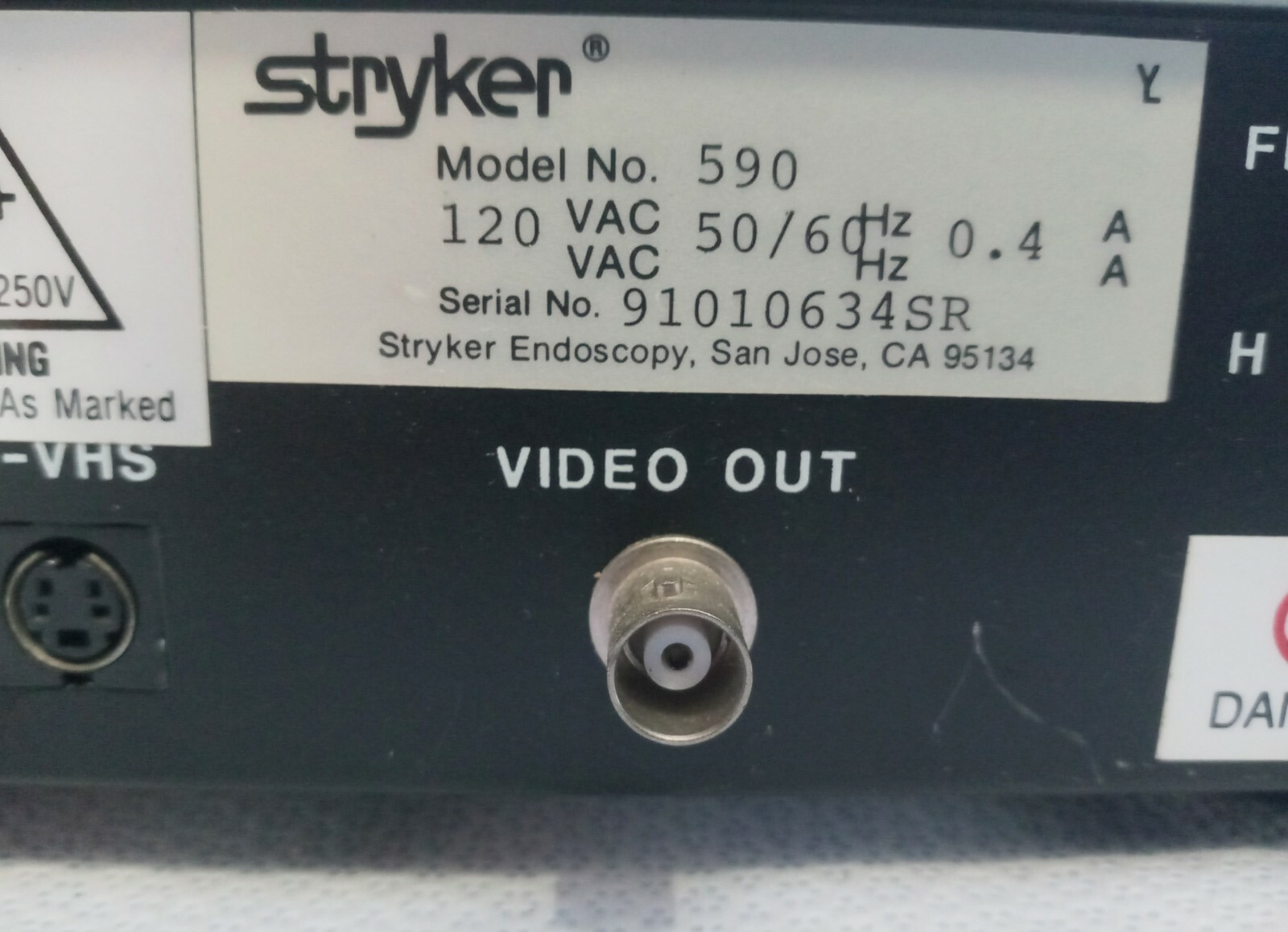 Stryker 590 SR ENDOSCOPY VIDEO CAMERA Processor