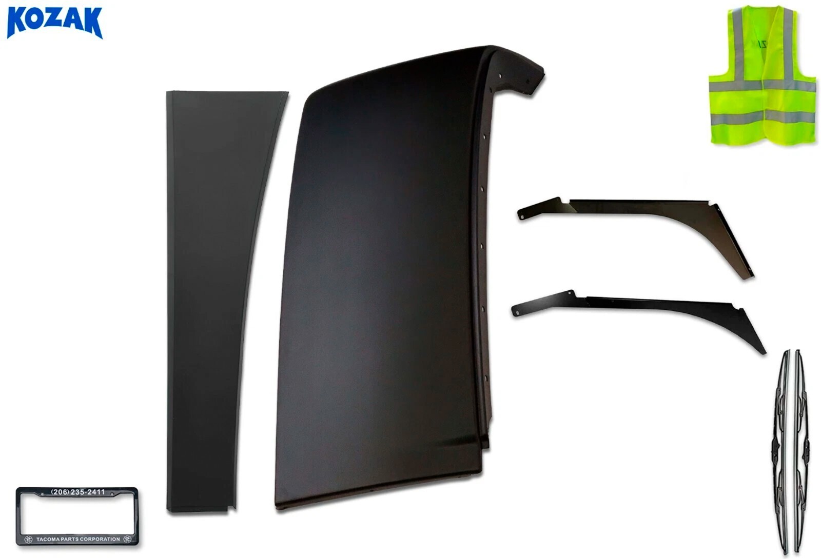 Compatible with Volvo VNL 2004-17 Upper Cab Fairing w/Extension & Brackets Right