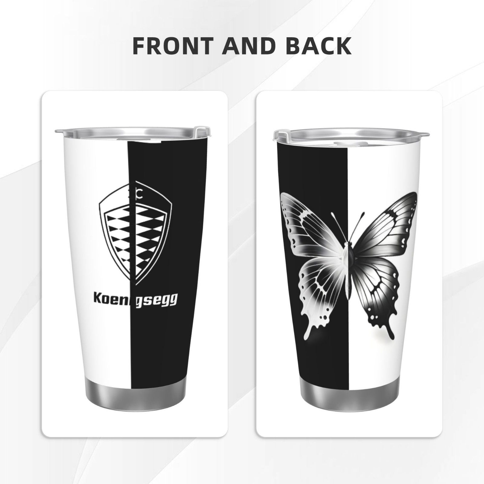 Koenigsegg Butterfly 20oz Car Water Bottles Thermoses Cold Water Bottles Coffee