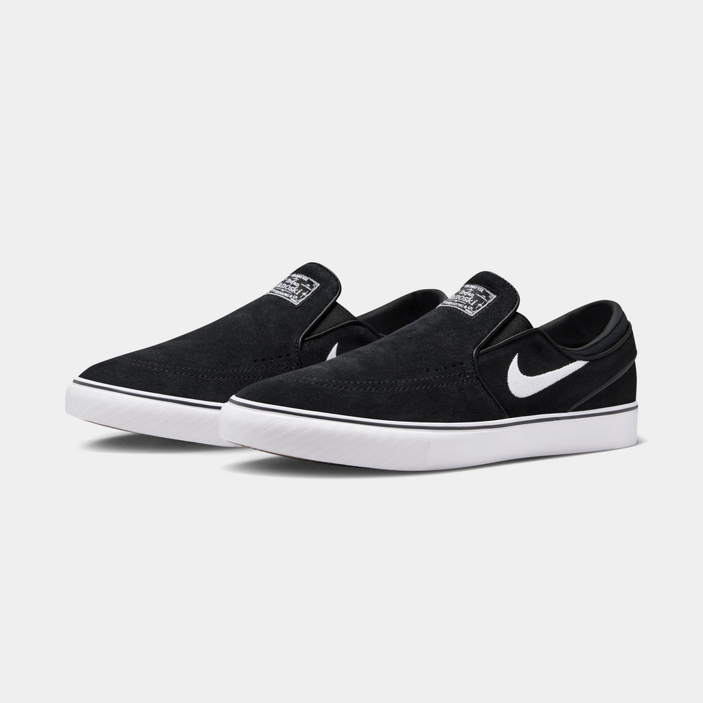Nike SB Stefan Janoski+ Slip Black Suede White FN5893-001 Men's Skate