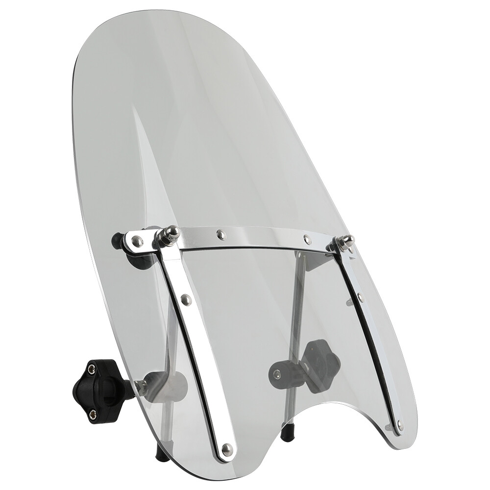 For Scooter E-bike 18"x16" Large Smoke Windshield Windscreen7/8'' 1'' Handlebar