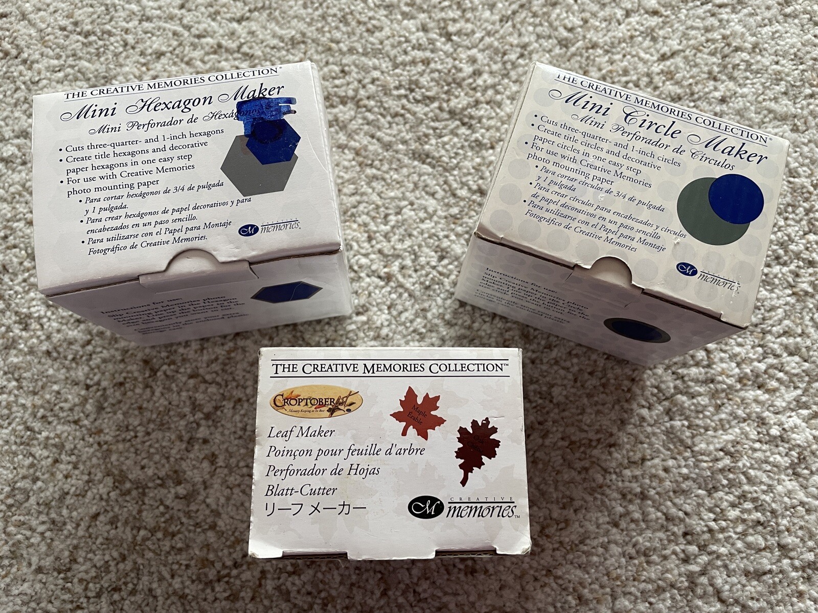 Creative Memories Double Paper Punches Hexagon Circles Leaves