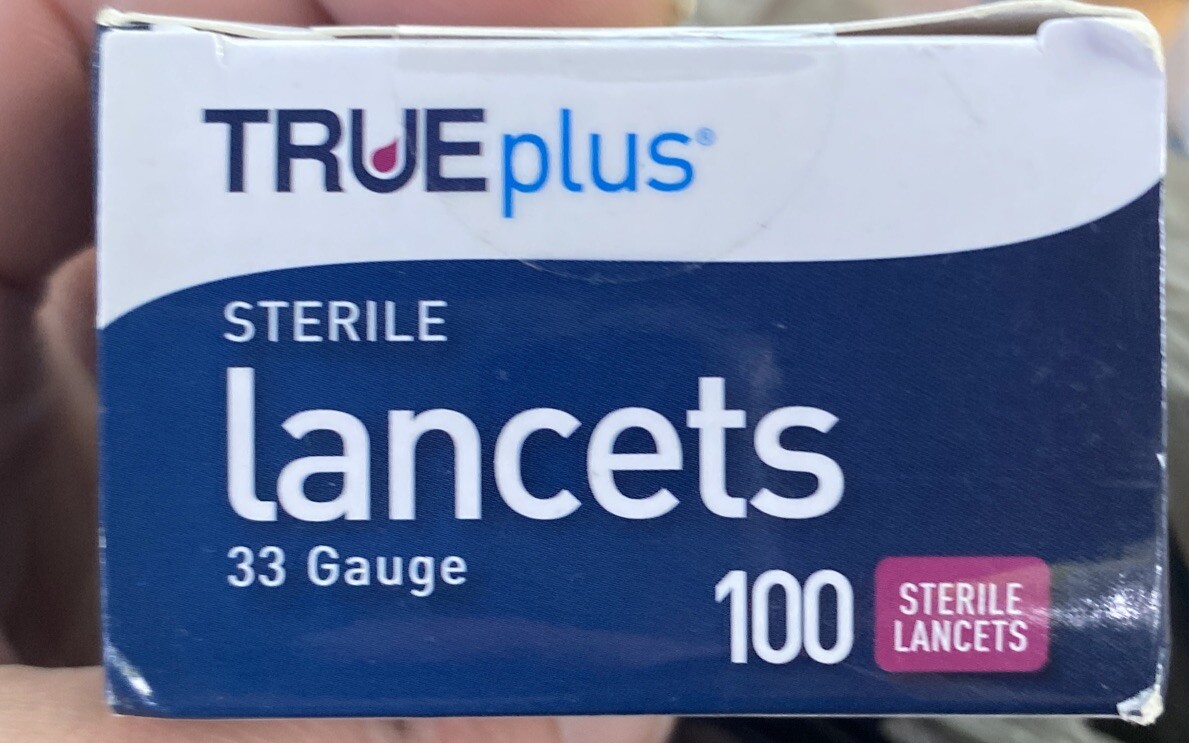 TRUEplus Sterile Lancets 100 Count - 33 Gauge