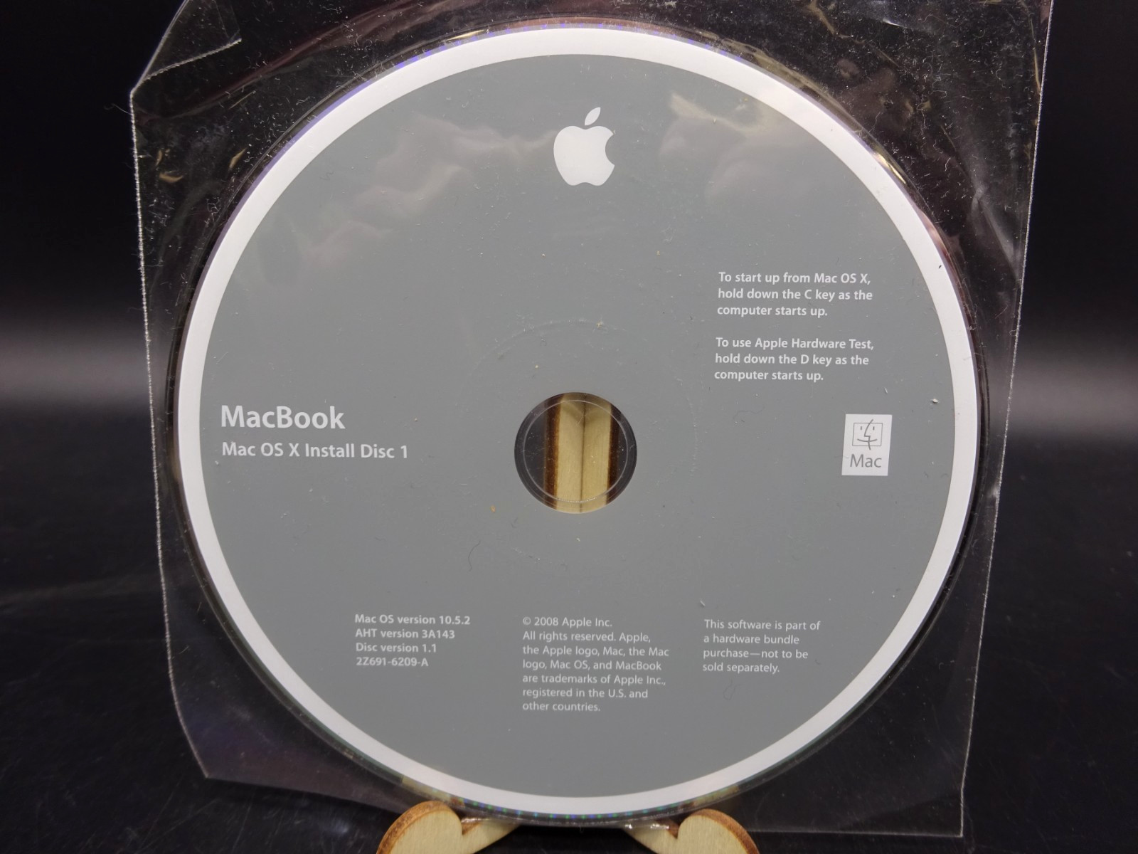 Mac OS X, version 10.5 Install Disc 1 DVD 2008, 2Z691-6209-A