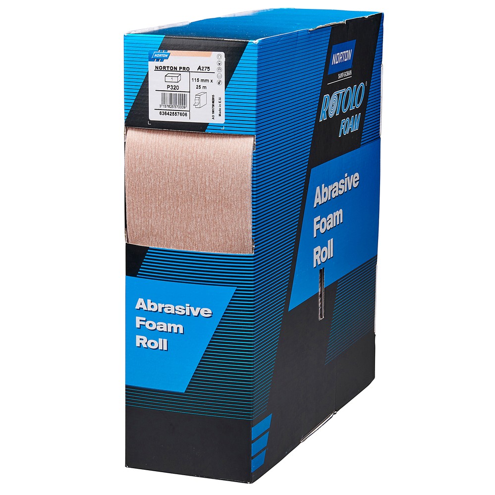 Norton Rotolo 57611 A275 Sanding Foam Pad Roll 4 1/2 in x 82 ft P500 Grit