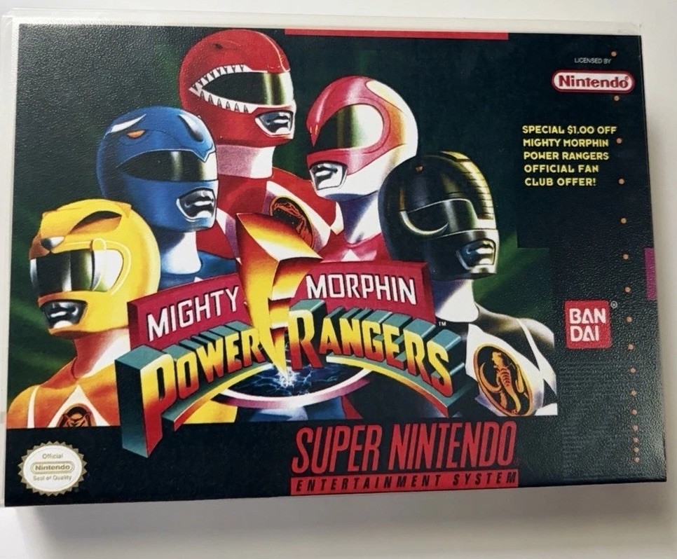 Mighty Morphin Power Rangers SNES Custom Case