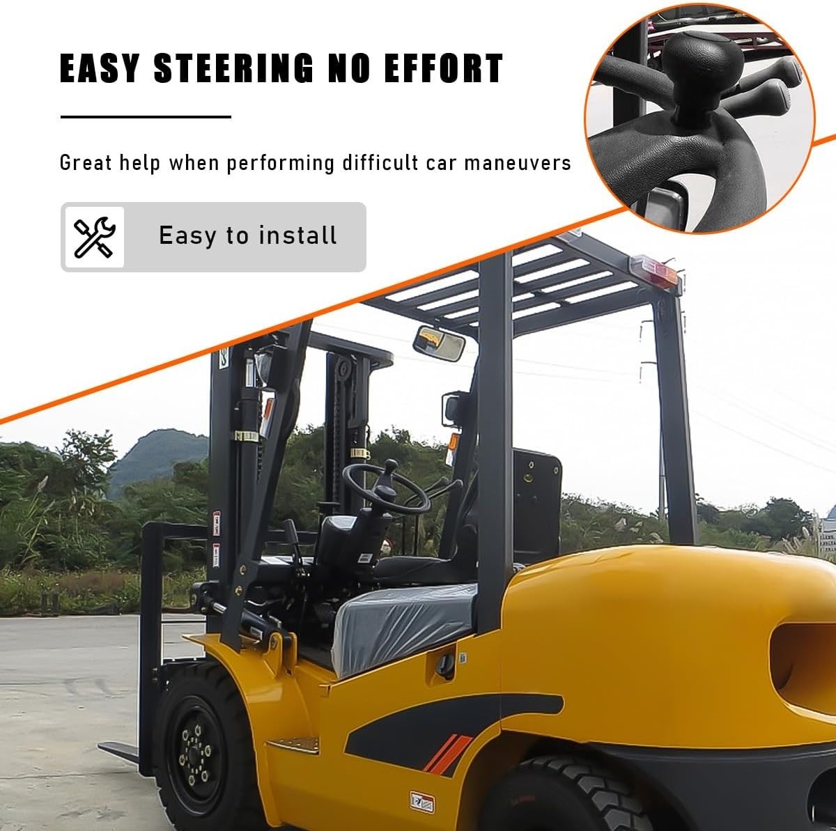 Quick Install Non-Slip Steering Wheel Spinner Knob for Enhanced Driving Control
