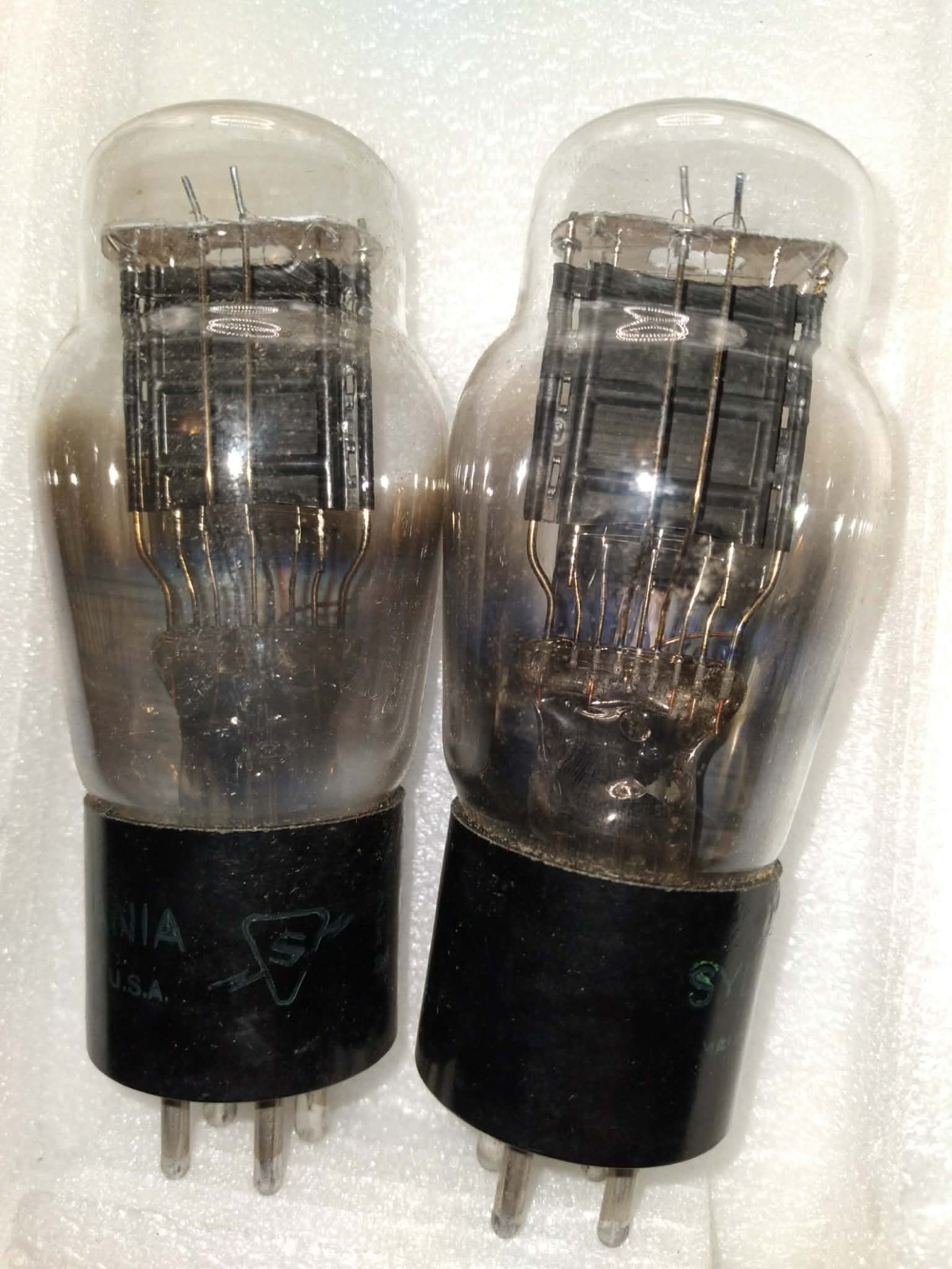 Pair of 45 Sylvania Tube, NOS Hickok tested very strong
