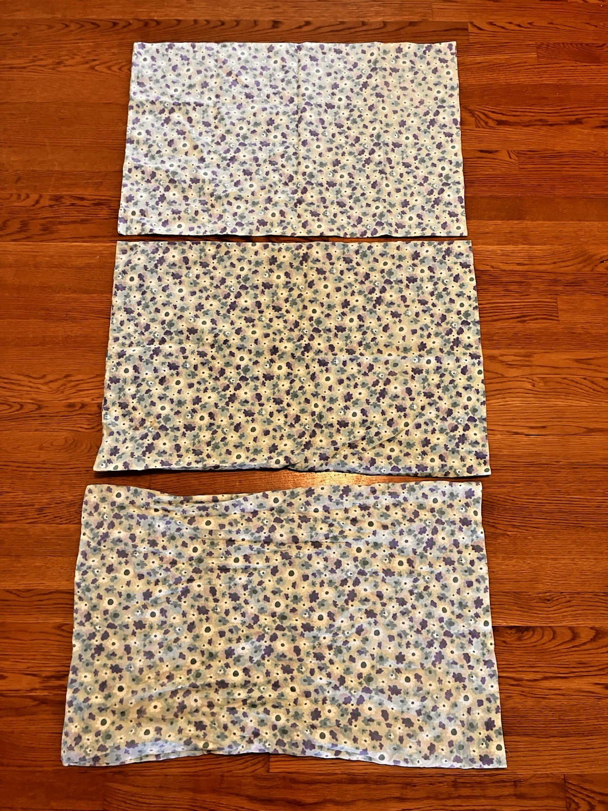 Set 3 Pottery Barn Kids Floral Pillowcases Purple Green