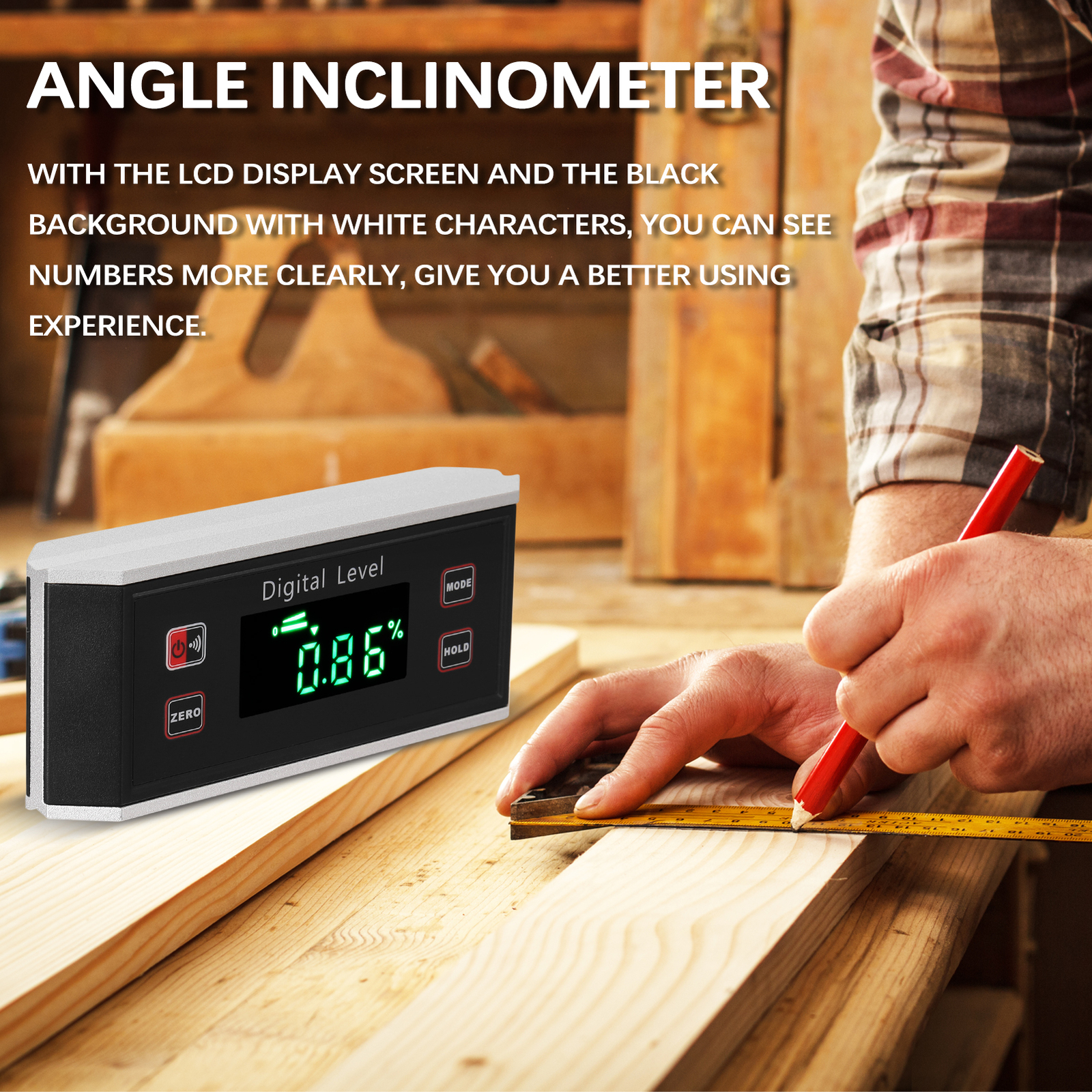 High Precision Angle Finder IP54 Dustproof Digital Protractor Inclinometer Y9E3