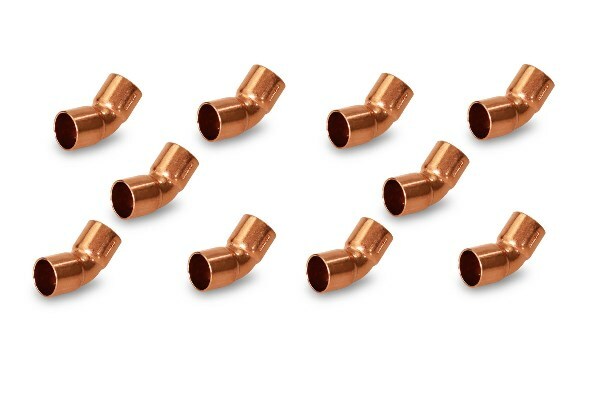 1-1/8" HVAC Copper 45 Elbow C x C , W03044 / C290-0150 , Pack of (10)