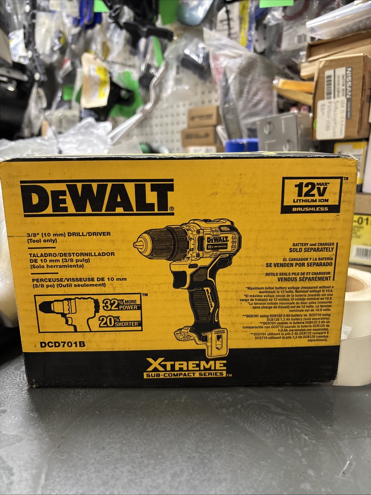 DEWALT DCD701B - 12V Max Brushless 3/8" (10mm) Drill/Driver (Tool Only)
