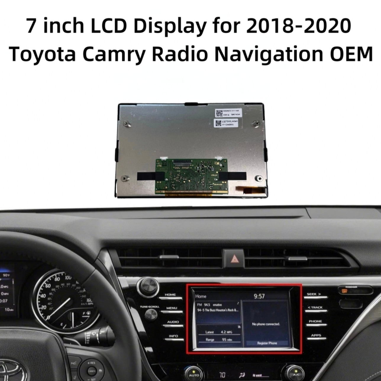 NEW 7'' LQ070Y5LW04 LCD Screen for 2018-2020 Toyota Camry Radio Navi Display OEM
