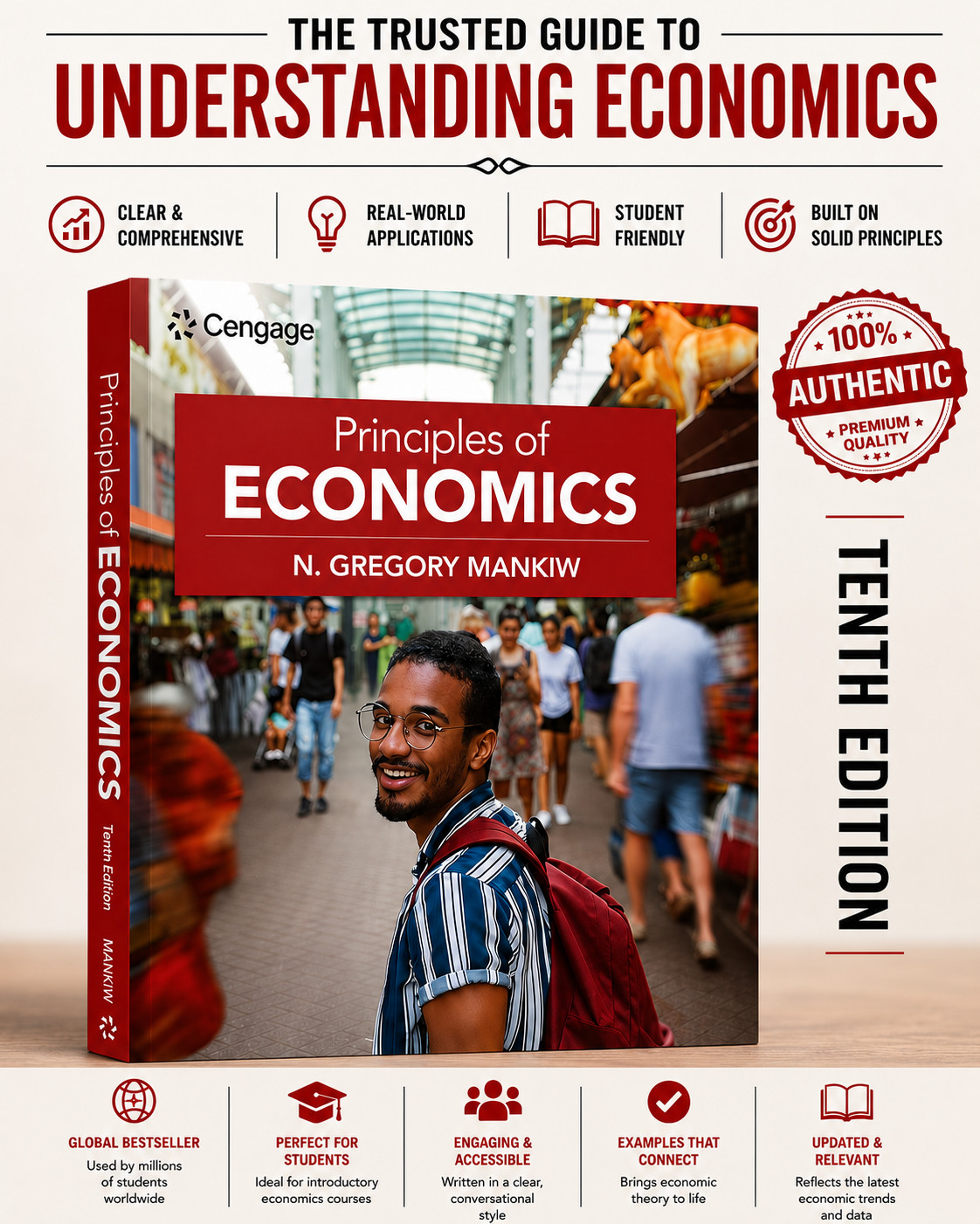 Principles of Economics 10th Edition Softcover N. Gregory Mankiw Cengage Book