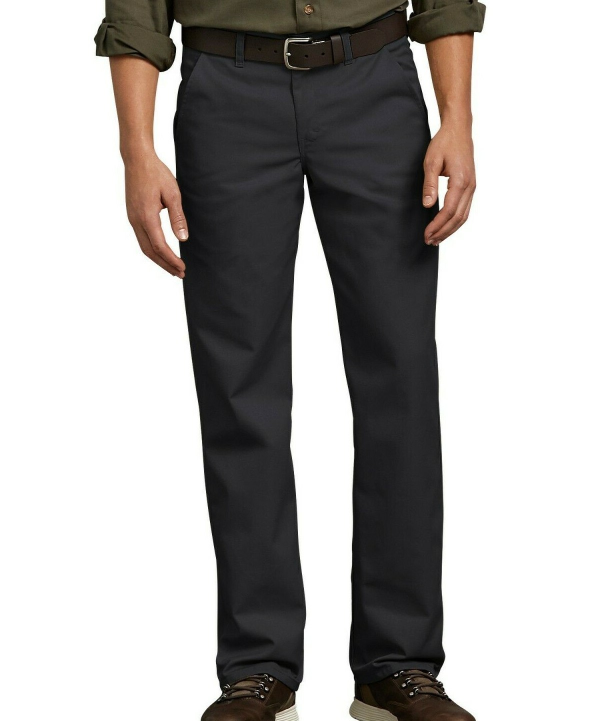 Dickies Work Pants Mens Flat Front Flex Straight Leg Slim Fit Black Size 40x30