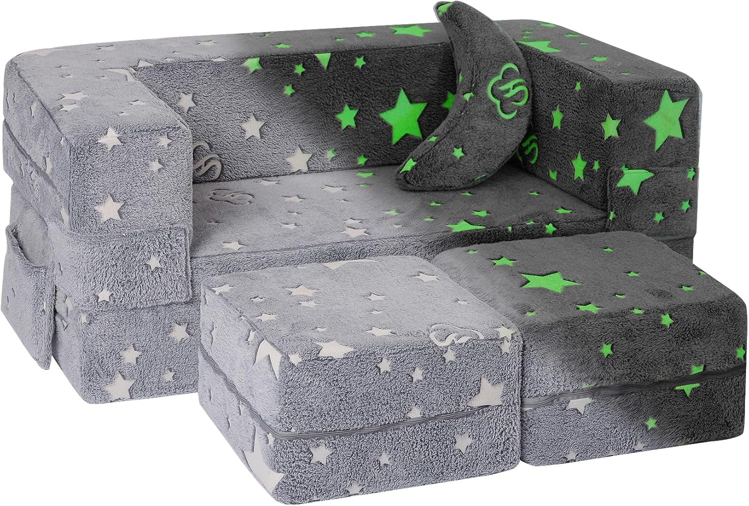 Modular Kids Sofa,Toddler Couch Foam Armchair Kids Children Convertible Plush