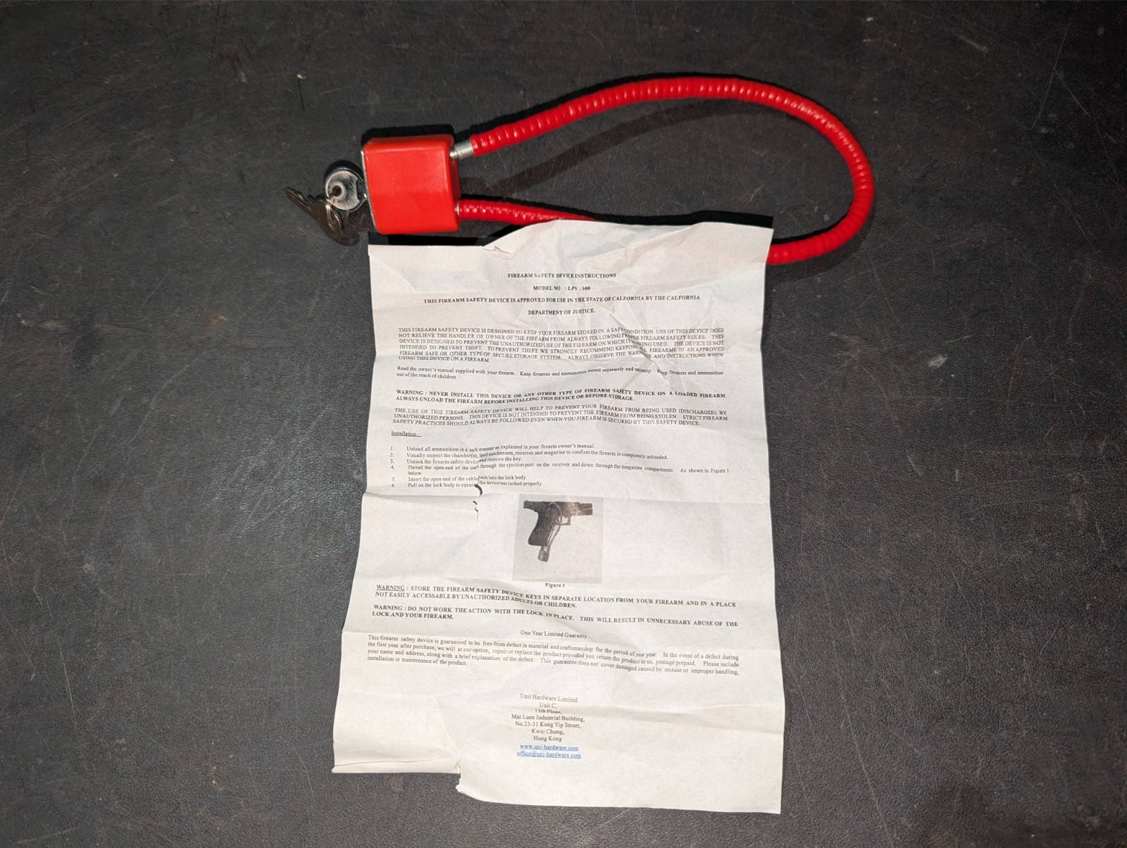 New Unit Hardware Limited Red 30mm Gun Trigger Lock With 2 Keys