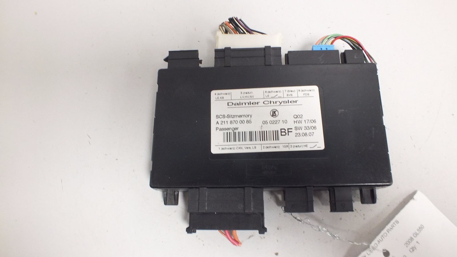 07 08 09 MERCEDES GL450 GL550 PASSENGER SEAT CONTROL MODULE A 211 870 00 85 #892