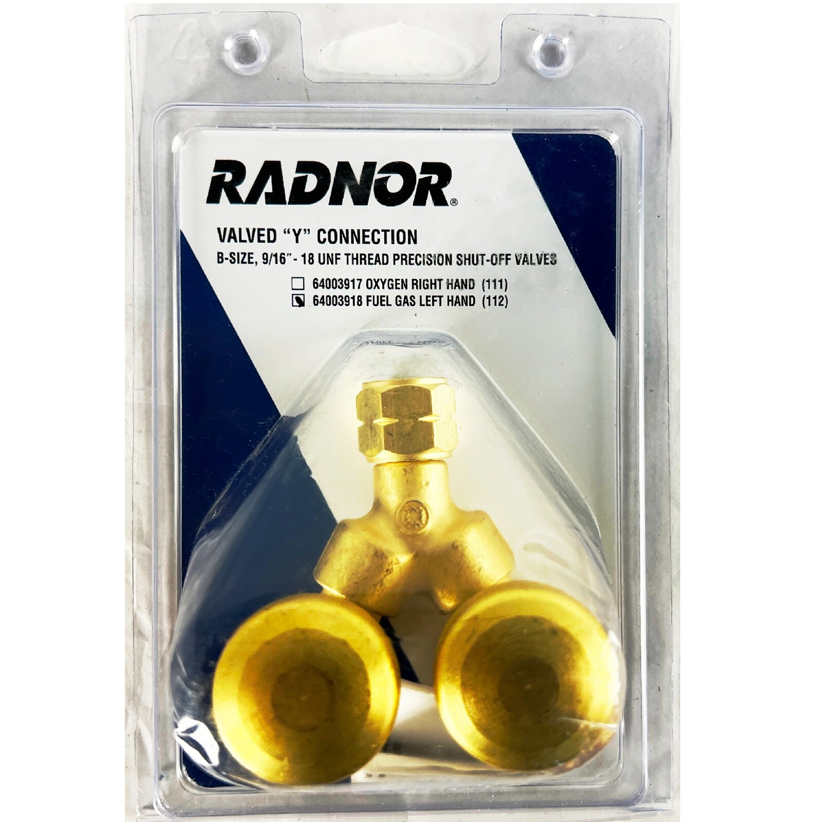 Radnor Valved “Y” Connection 64003918 Shut-off Valve Fuel Gas Left Hand
