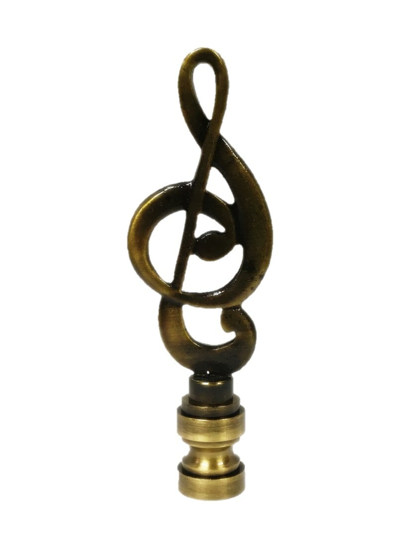 Lamp Finial-MUSIC STAFF-Aged Brass Finish, Highly detailed metal casting
