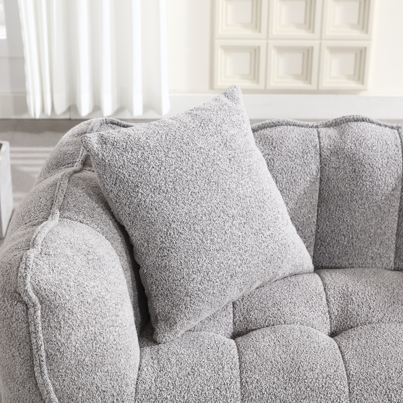 Bean Bag Chairs Lazy Sofa Chair with high resilience foam core for 2 people Grey
